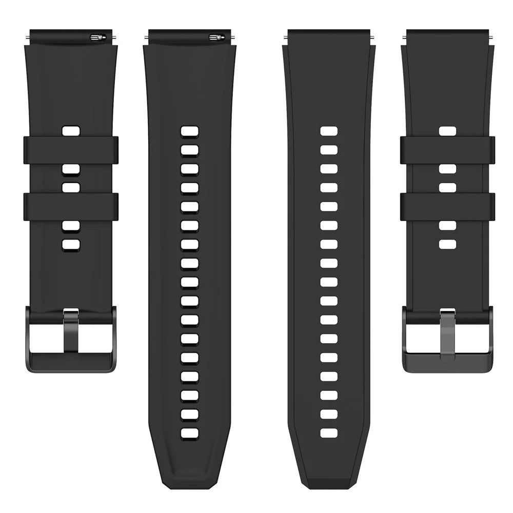 For Oppo Watch 4 Pro Silicone Watch Band 22mm Adjustable Strap - Black - 5