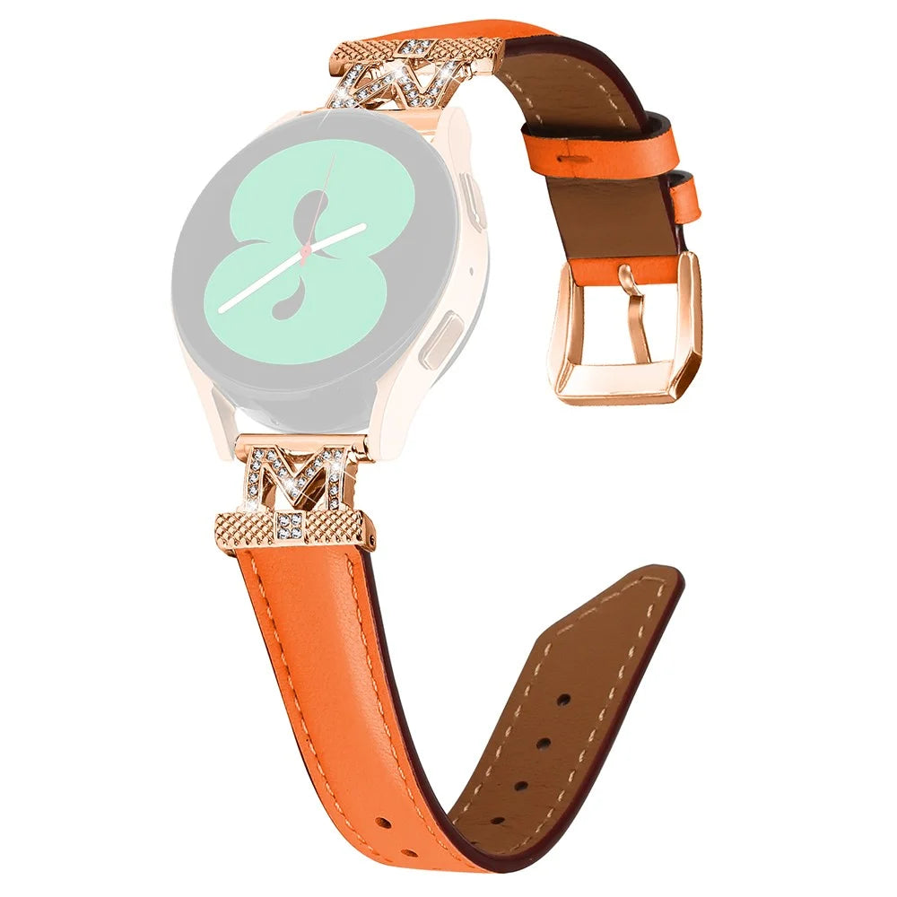 For Huami Amazfit Cheetah Pro Replacement Strap with Rose Gold Buckle, 20mm M-Shape Connector Watch Band - Orange - 1