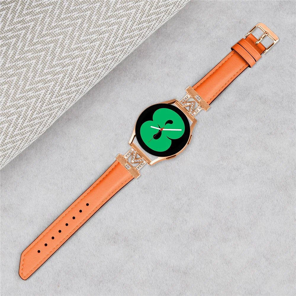 For Huami Amazfit Cheetah Pro Replacement Strap with Rose Gold Buckle, 20mm M-Shape Connector Watch Band - Orange - 4