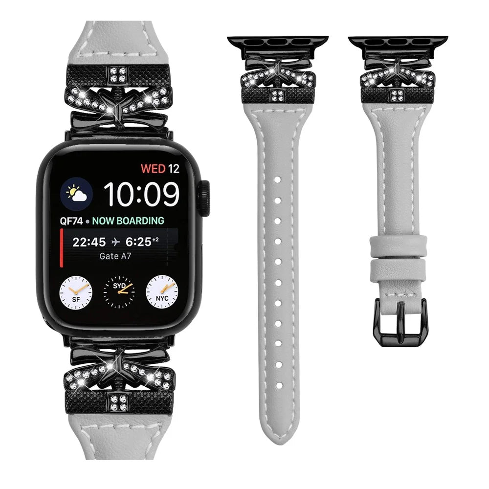 Watchband for Apple Watch Series 11 10 42mm / 9 8 7 41mm / SE3 SE2 SE 6 5 4 40mm / 3 2 1 38mm Black Buckle Watch Strap - Grey - 2