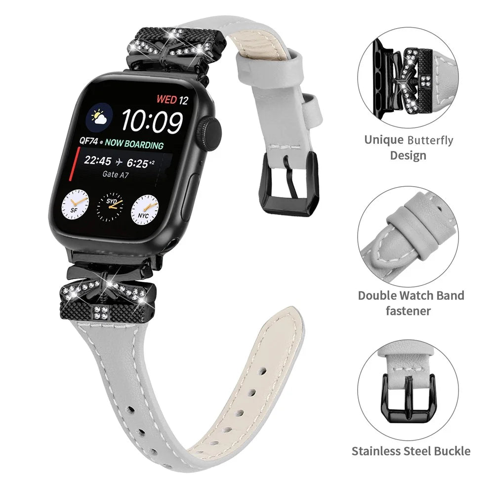 Watchband for Apple Watch Series 11 10 42mm / 9 8 7 41mm / SE3 SE2 SE 6 5 4 40mm / 3 2 1 38mm Black Buckle Watch Strap - Grey - 3