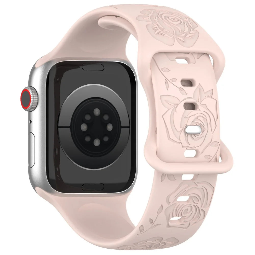 For Apple Watch Ultra 3 2 1 49mm / Series 11 10 46mm / 9 8 7 45mm / SE3 SE2 SE 6 5 4 44mm / 3 2 1 42mm Silicone Strap Watch Band - Light Pink - 1