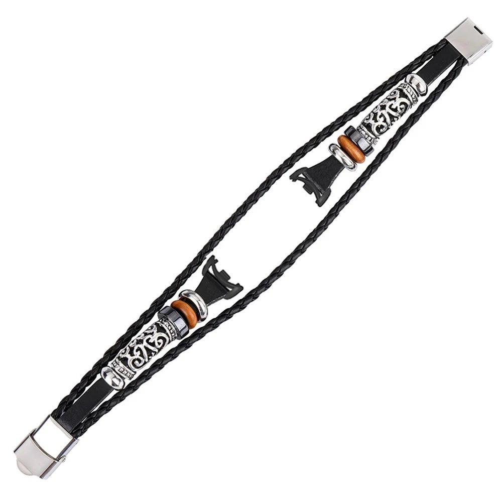 For Xiaomi Smart Band 9 NFC / 9 / 8 NFC / 8 Watch Bands Ethnic Style Beaded Retro Strap with Connector - Black - 1