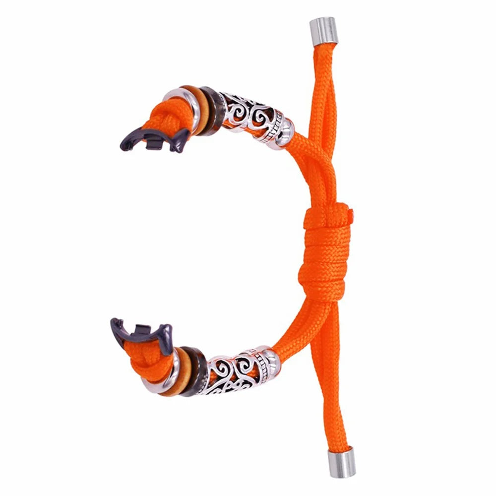 For Xiaomi Smart Band 9 NFC / 9 / 8 NFC / 8 Beads Braided Watch Strap Adjustable Wrist Band Bracelet - Orange - 4