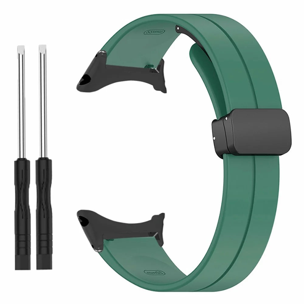 For Suunto Core Silicone Watch Bands Magnetic Buckle 22mm Strap Replacement - Army Green - 3