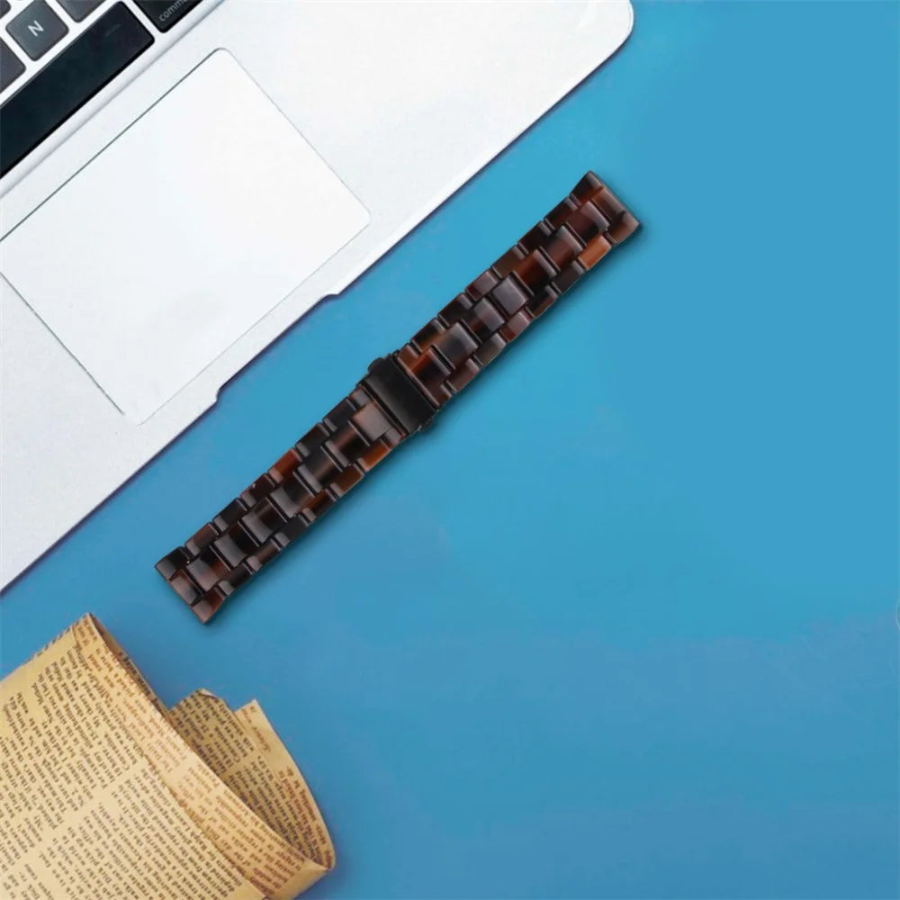 For Garmin Vivoactive 4 Resin Watch Strap 22mm Waterproof Replacement Watch Band - Chocolate - 4