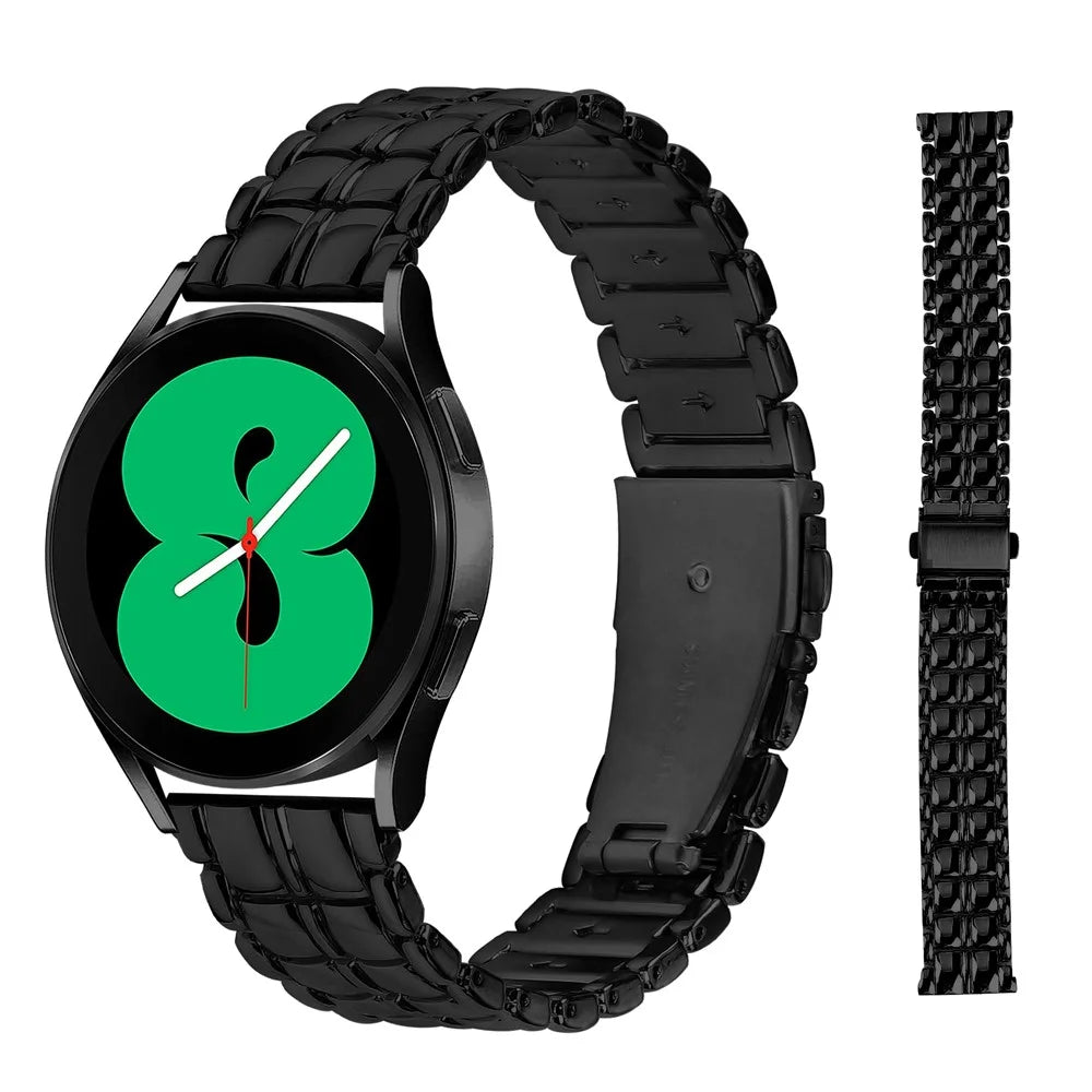 Replacement Strap for Garmin Vivomove / Vivomove HR 20mm Grid Texture Stainless Steel Watch Band - Black - 3