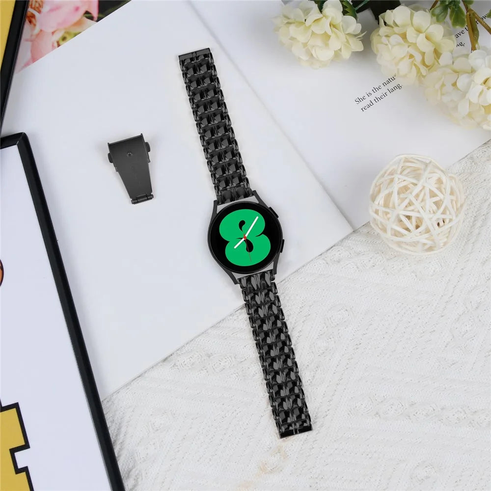 Replacement Strap for Garmin Vivomove / Vivomove HR 20mm Grid Texture Stainless Steel Watch Band - Black - 5