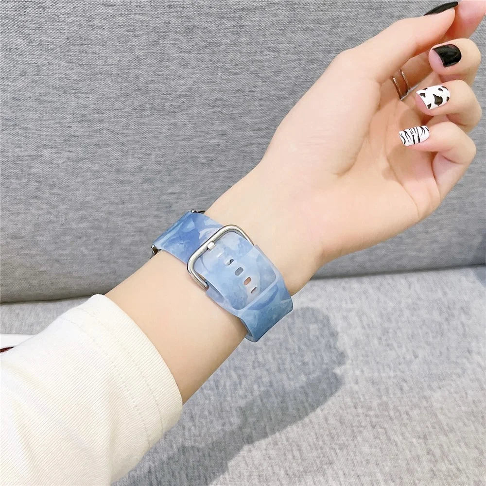 For Apple Watch Ultra 3 2 1 49mm / Series 11 10 46mm / 9 8 7 45mm / SE3 SE2 SE 6 5 4 44mm / 3 2 1 42mm Watch Band Silicone Strap - Blue Mix - 2