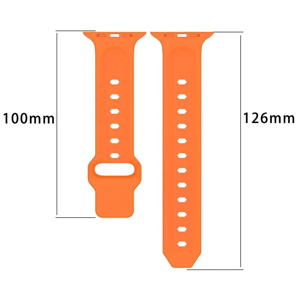 Watch Band for Apple Watch Series 11 10 42mm / 9 8 7 41mm / SE3 SE2 SE 6 5 4 40mm / 3 2 1 38mm Watch Band Texture Silicone Strap - Orange - 6