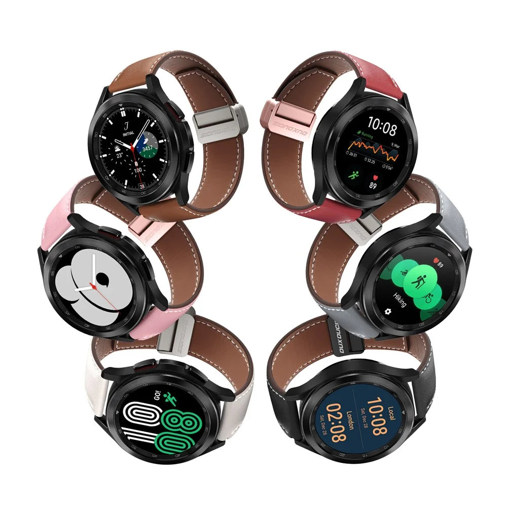DUX DUCIS YA Series for Samsung Galaxy Watch3 45mm / Huawei Watch Ultimate Genuine Cow Leather Strap 22mm Watch Band - Grey - 4