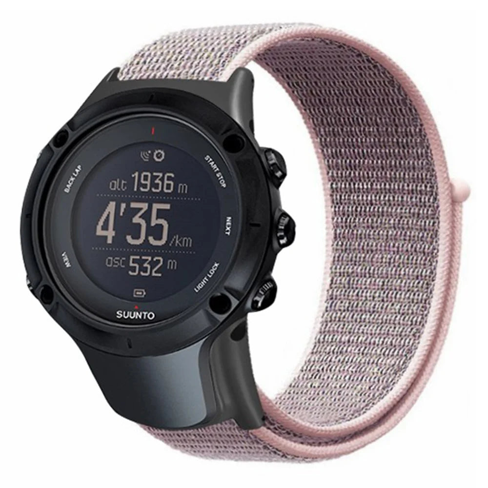 For Sunnto Ambit 3 / Ambit 3 Sport / Ambit 3 Run Peak Watch Band Nylon Sport Loop Watch Strap - Pink - 2