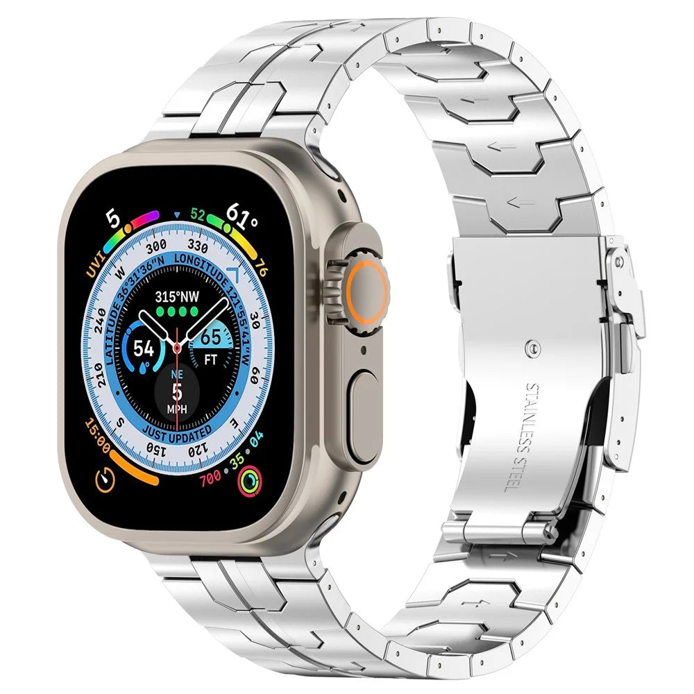 For Apple Watch Ultra 3 2 1 49mm / Series 11 10 46mm / 9 8 7 45mm / SE3 SE2 SE 6 5 4 44mm / 3 2 1 42mm Band Titanium Metal Strap - Silver - 4