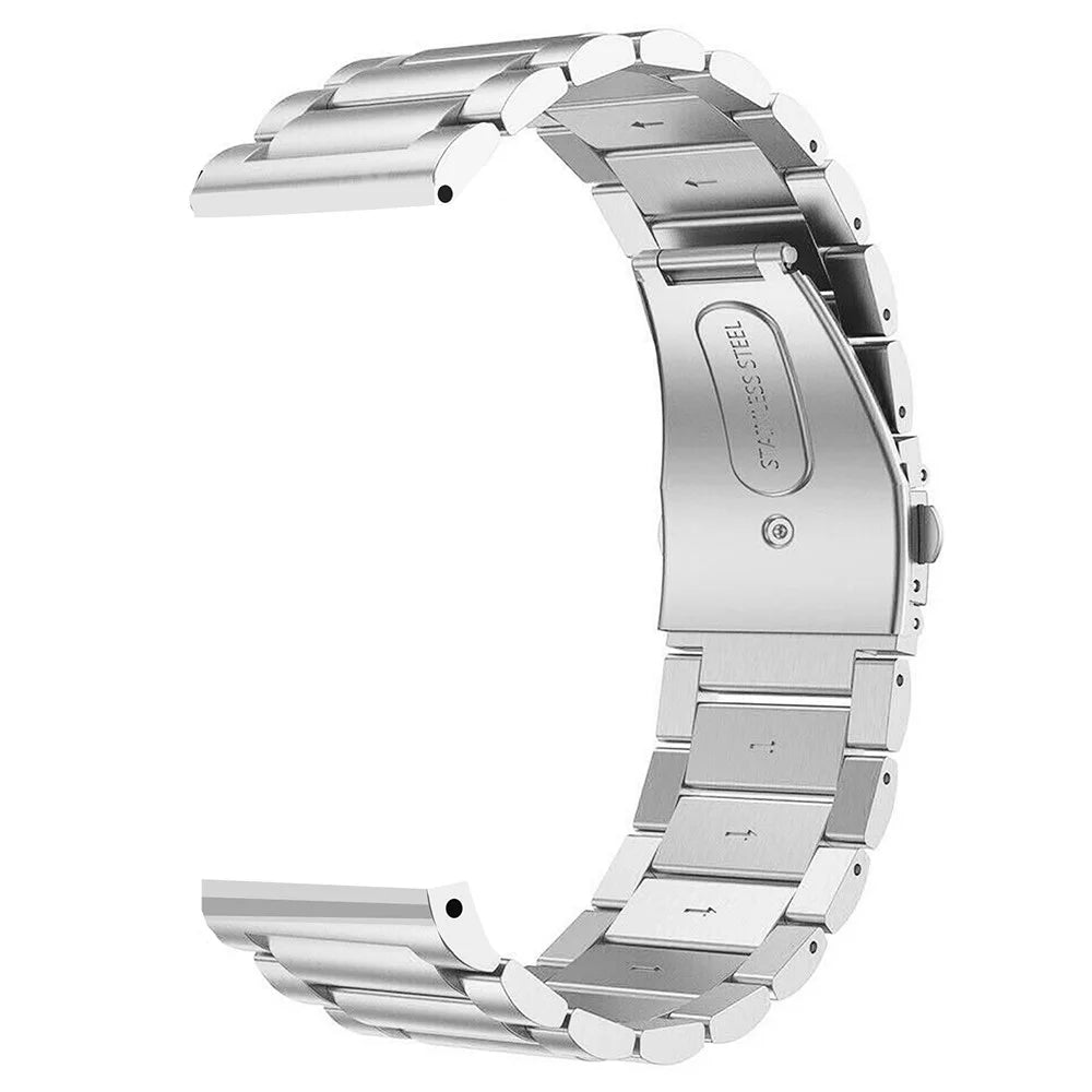 For Garmin Vivoactive 4 Replacement Strap 22mm 3-Bead 316L Stainless Steel Smartwatch Band - Silver - 2