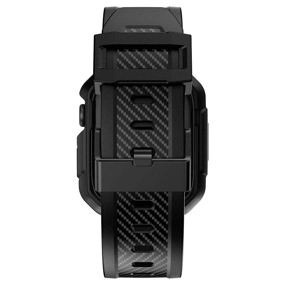 For Apple Watch Series 9 8 7 41mm / 6 5 4 SE SE (2022) SE (2023) 40mm / 3 2 1 38mm Watch Band TPU Strap with Case - Black - 3