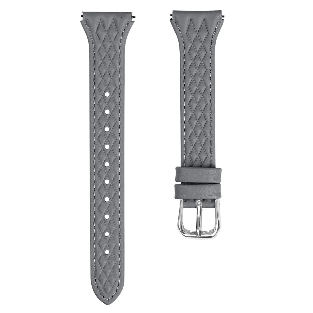 For Huami Amazfit Youth Edition 20mm Watchband Top-Layer Cow Leather Watch Strap - Grey - 1