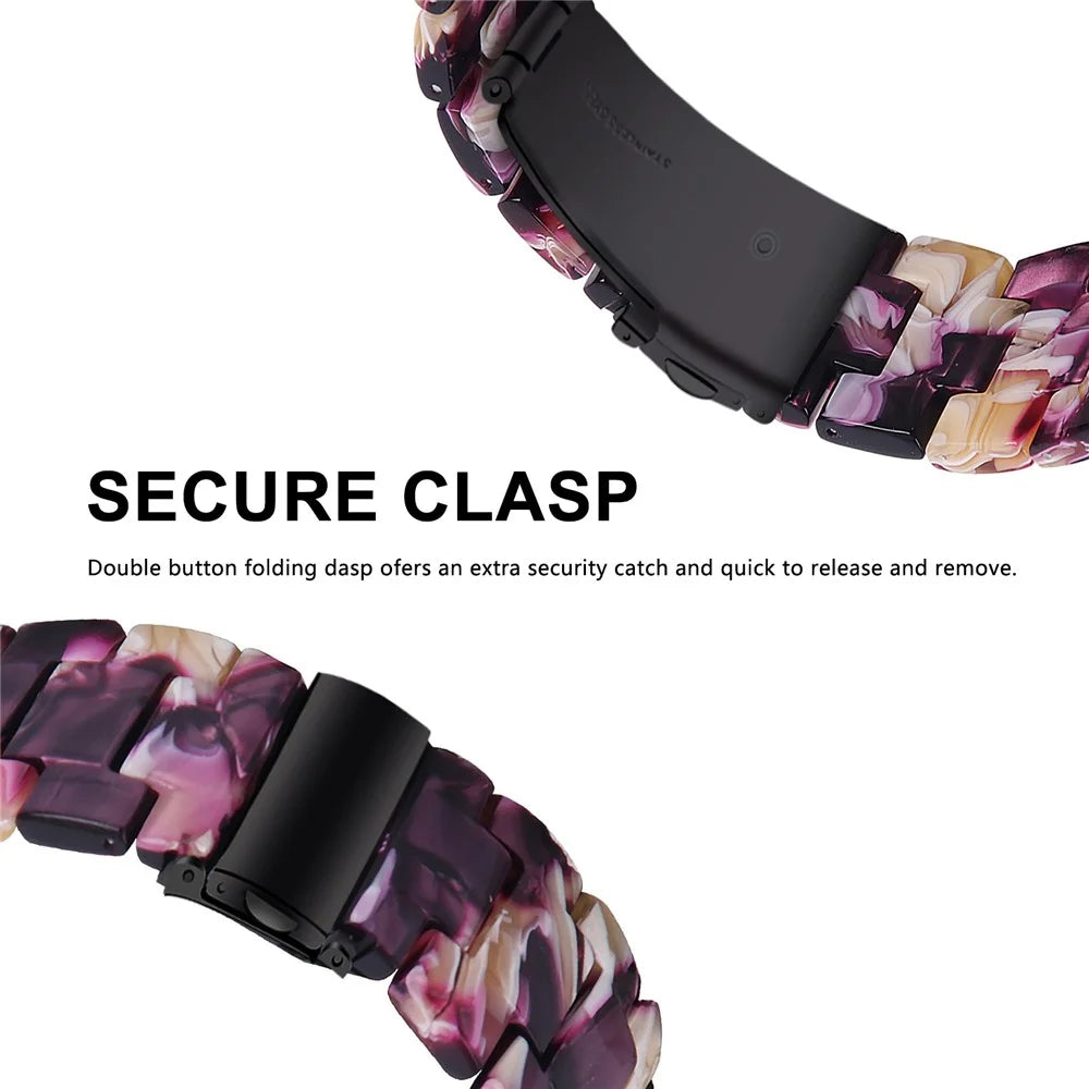 For Donerton P36 / P22 / P32 Resin Watch Band Waterproof Smart Watch Strap - Glitter Purple - 2