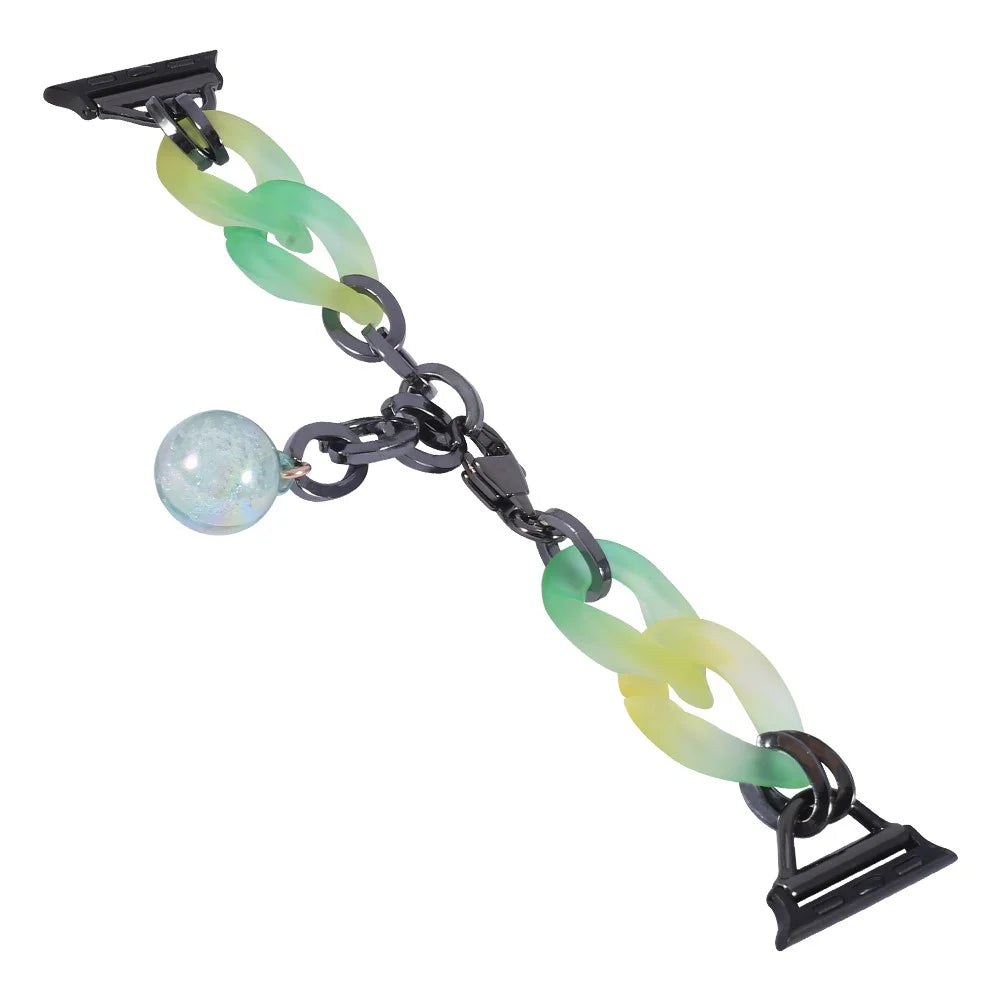 For Apple Watch Series 11 10 42mm / 9 8 7 41mm / SE3 SE2 SE 6 5 4 40mm / 3 2 1 38mm Strap Slim Resin Bracelet - Green - 2