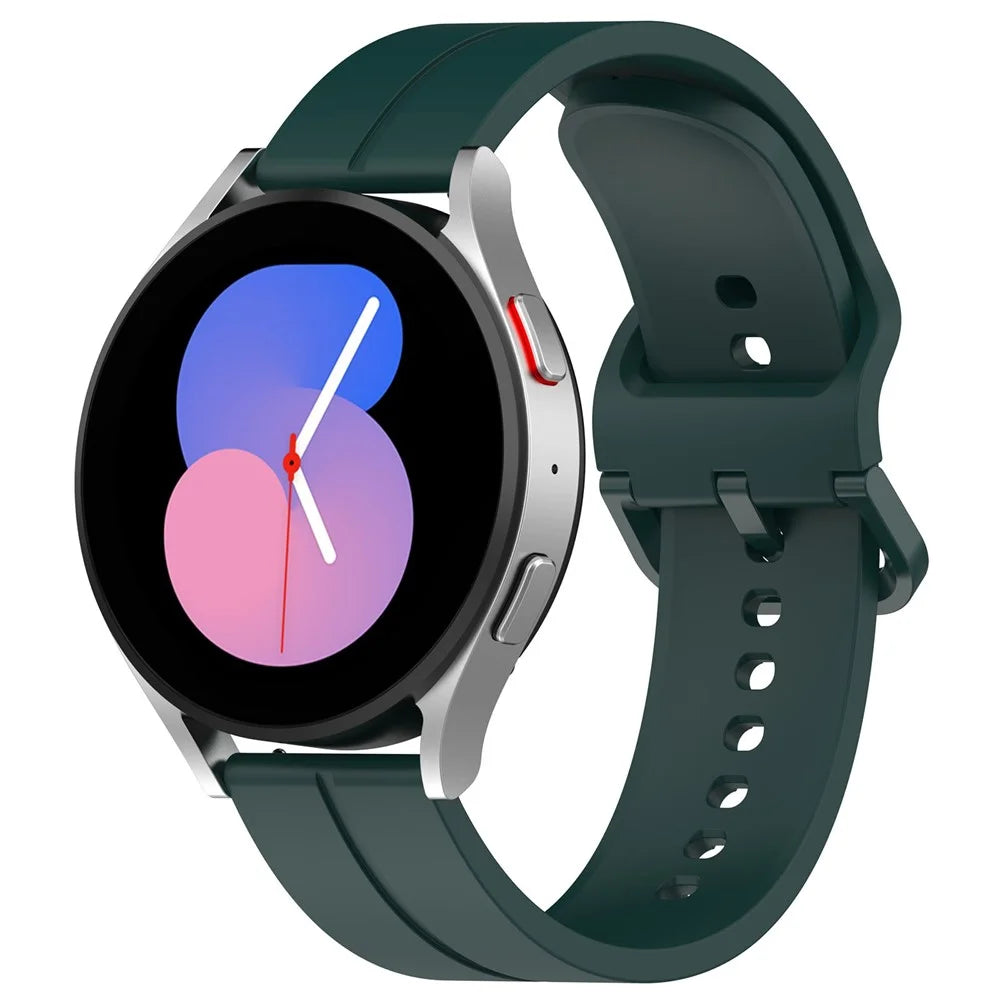 For Samsung Galaxy Watch3 45mm / Huawei Watch GT 4 46mm Watch Band 22mm Silicone Wrist Strap - Midnight Green - 5