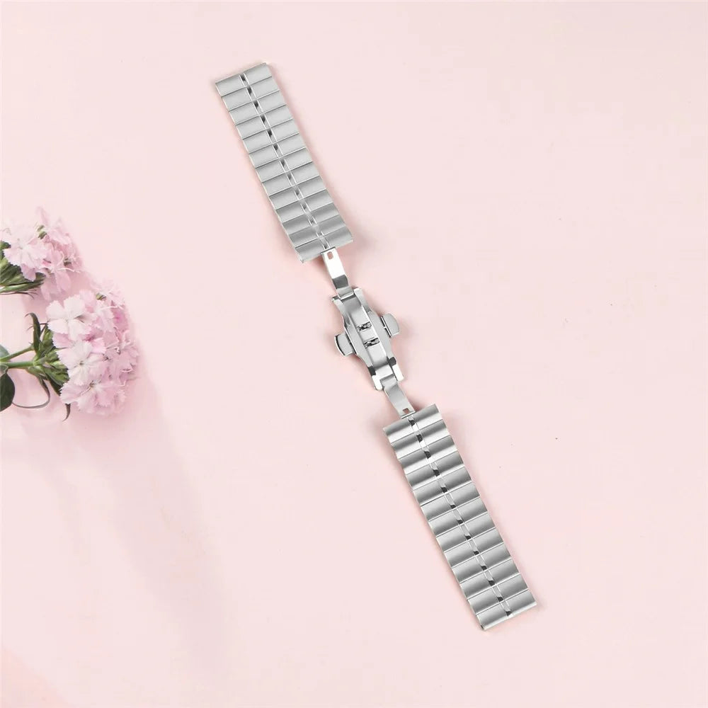 For Huawei Watch 3 / Watch 3 Pro Stainless Steel Watch Band Butterfly Buckle Strap Bracelet - Silver - 4