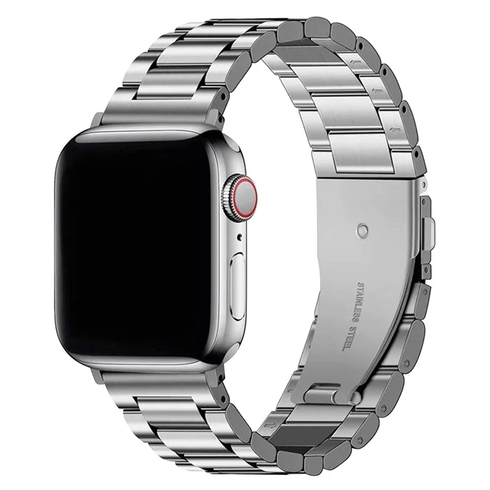 KALEBOL For Apple Watch Ultra 3 2 1 49mm / Series 11 10 46mm / 9 8 7 45mm / SE3 SE2 SE 6 5 4 44mm / 3 2 1 42mm Stainless Steel Strap - Silver - 2