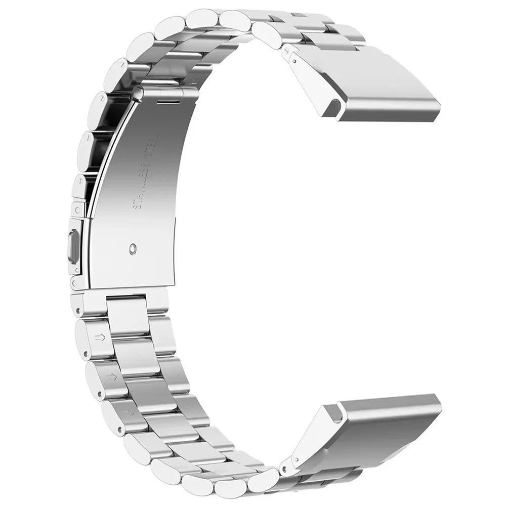 For Garmin Fenix 7X / 7X Pro 51mm / 6X Quickfit 26mm Stainless Steel Strap 3 Beads Watch Band - Silver - 1
