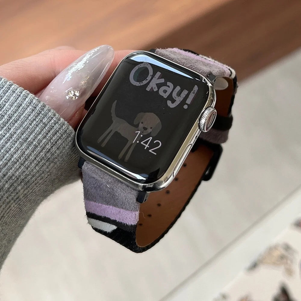 For Apple Watch Series 11 10 42mm / 9 8 7 41mm / SE3 SE2 SE 6 5 4 40mm / 3 2 1 38mm Mesh+Leather Band - Grey+Black (Black Buckle) - 3