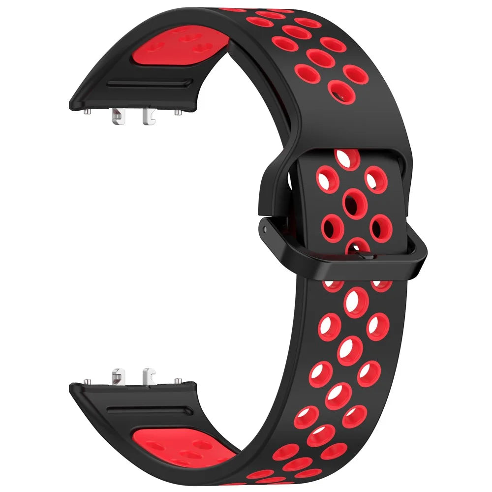 For Samsung Galaxy Fit3 Silicone Watch Bands Dual-Color Wrist Straps Replacement Parts - Black+Red - 2