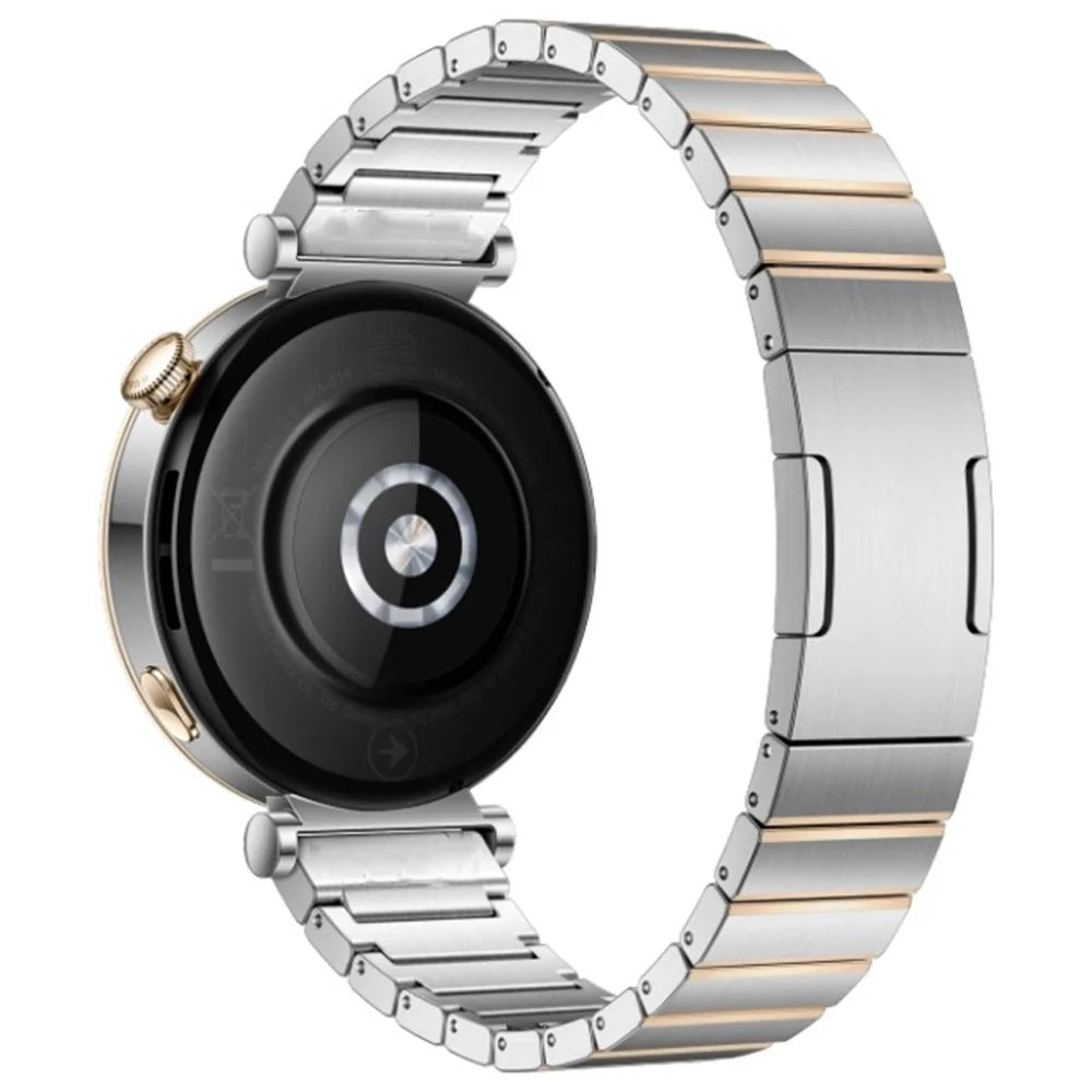 Watch Strap for Huawei Watch GT 4 41mm / Garmin Venu 3S / 2S Stainless Steel 18mm Universal Replacement Wrist Band - Silver+Gold - 1