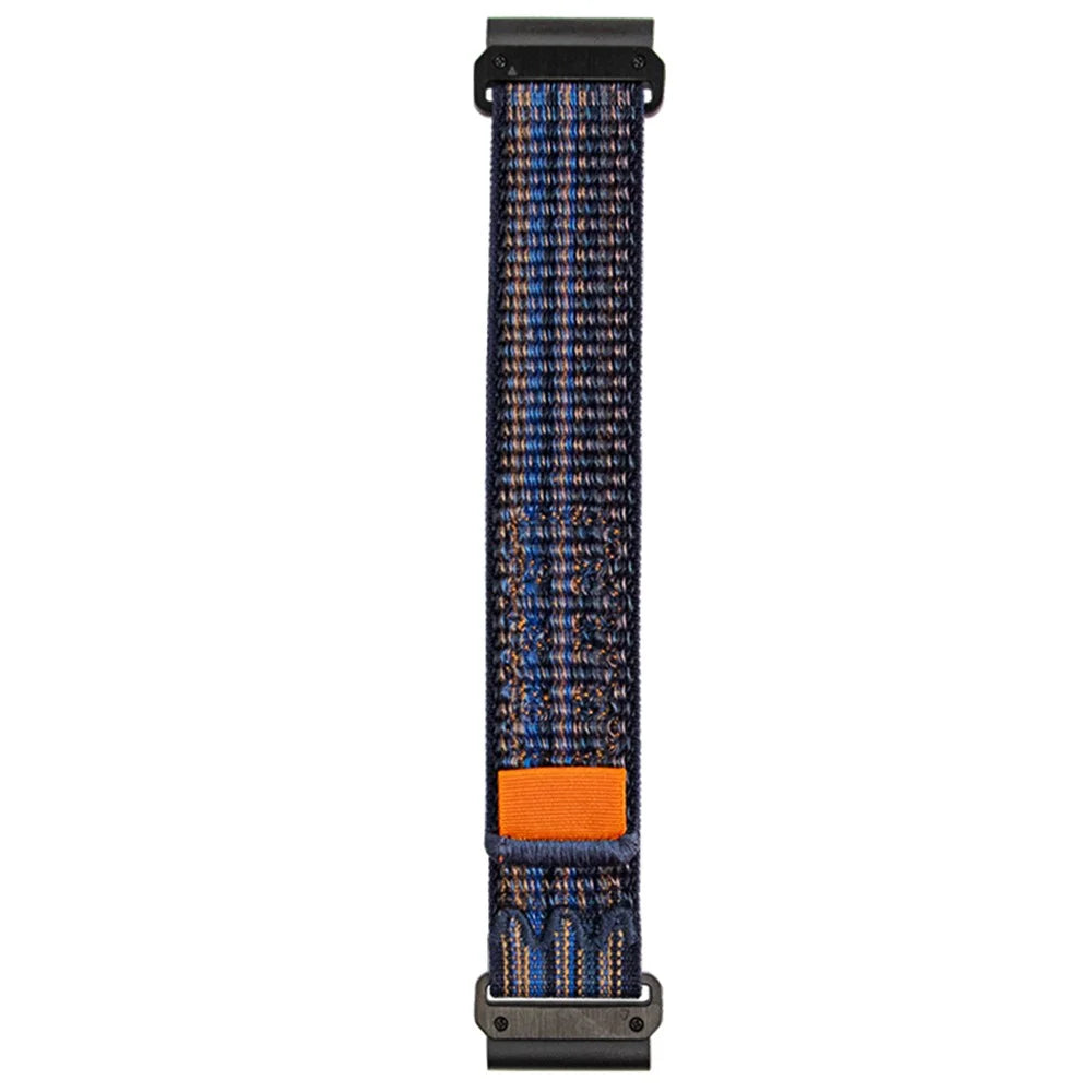 For Garmin Fenix 7 / Forerunner 965 / 955 / 945 / 935 Wrist Band 22mm Nylon Watch Strap - Blue+Orange - 2