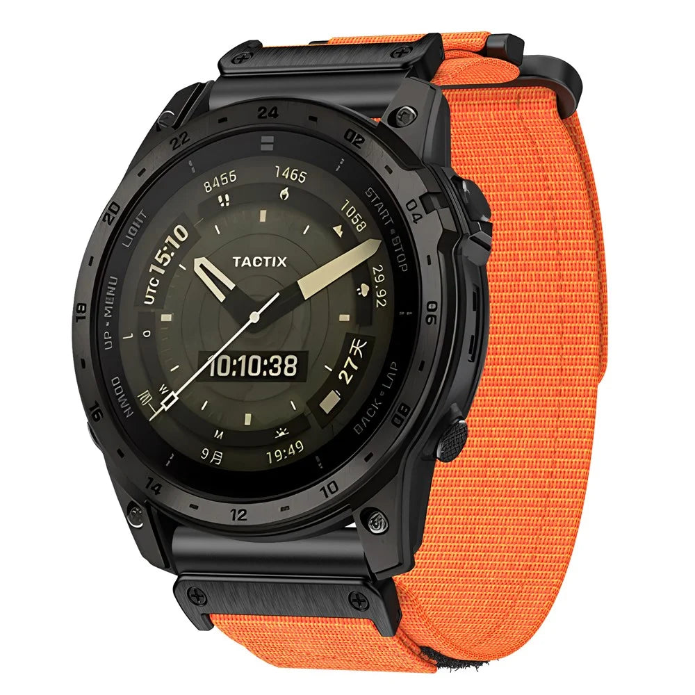 For Garmin Fenix 7 / Forerunner 965 / 955 / 945 / 935 Watch Band 22mm Rugged Nylon Sports Strap - Orange - 2
