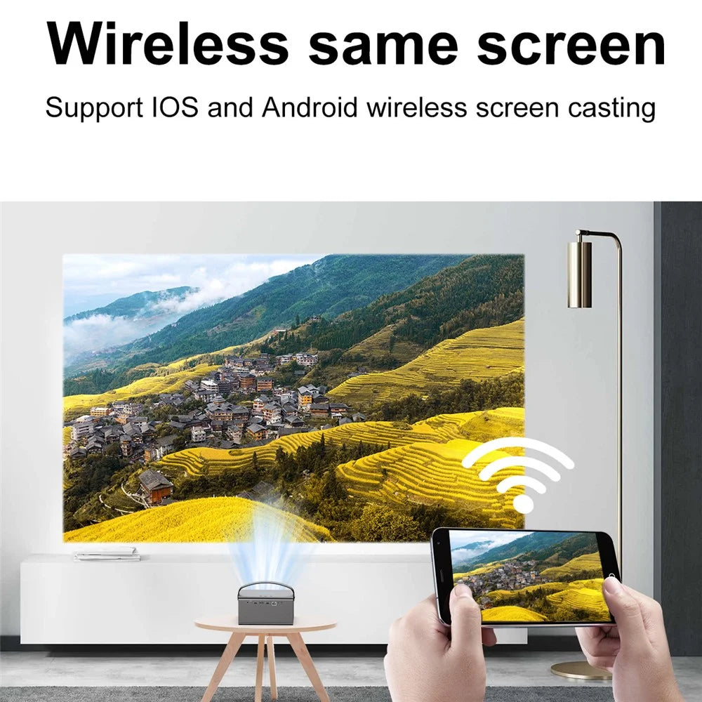 V7 Pro Home Theater Android 9.0 DLP Projector High Definition Projector Support 5G / 2.4G WiFi - US Plug - 6