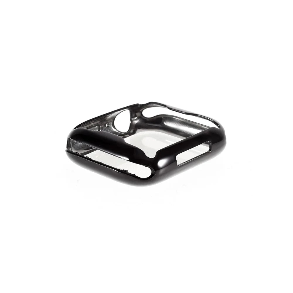 All-round Electroplating TPU Watch Cover + Tempered Glass Screen Protector for Apple Watch Series SE3 / SE2 / SE1 / 6 / 5 / 4 44mm - Black - 3