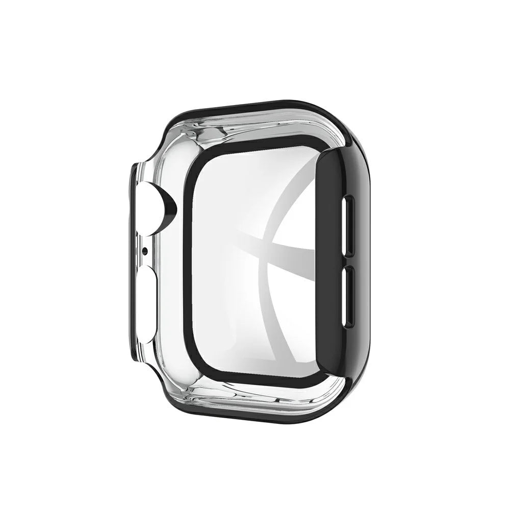 Rhinestone Decor PC Frame Case for Apple Watch Series SE3 / SE2 / SE1 / 6 / 5 / 4 40mm with Tempered Glass Screen Protector - Black - 6