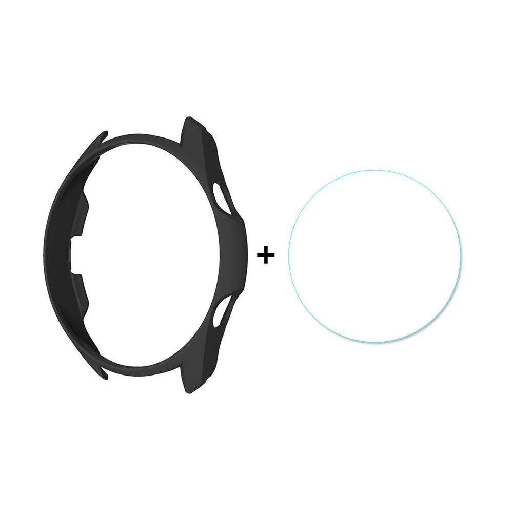 ENKAY HAT PRINCE Matte PC Case with 0.2mm 2.15D 9H Tempered Glass Film for Samsung Galaxy Watch3 41mm - Black - 1