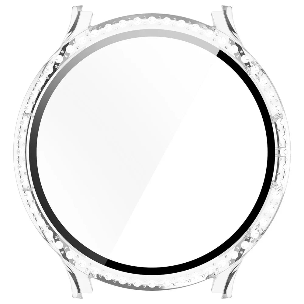 For Samsung Galaxy Watch7 44mm Case Hard PC Full Protective Watch Cover with Tempered Glass Film - Transparent - 6