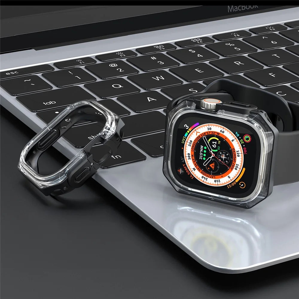 For Apple Watch Series SE3 / SE2 / SE1 / 6 / 5 / 4 40mm Watch Frame Case PC+TPU Smartwatch Edge Protector - Black - 7