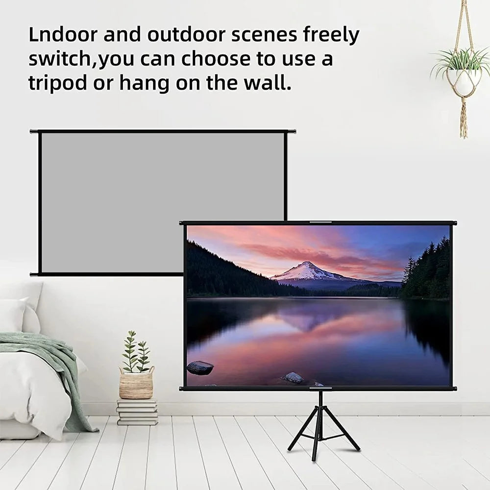 120 Inch Grey Projector Screen 16:9 Anti-Light Curtain HD 4K Projection Screen with Tripod - 4