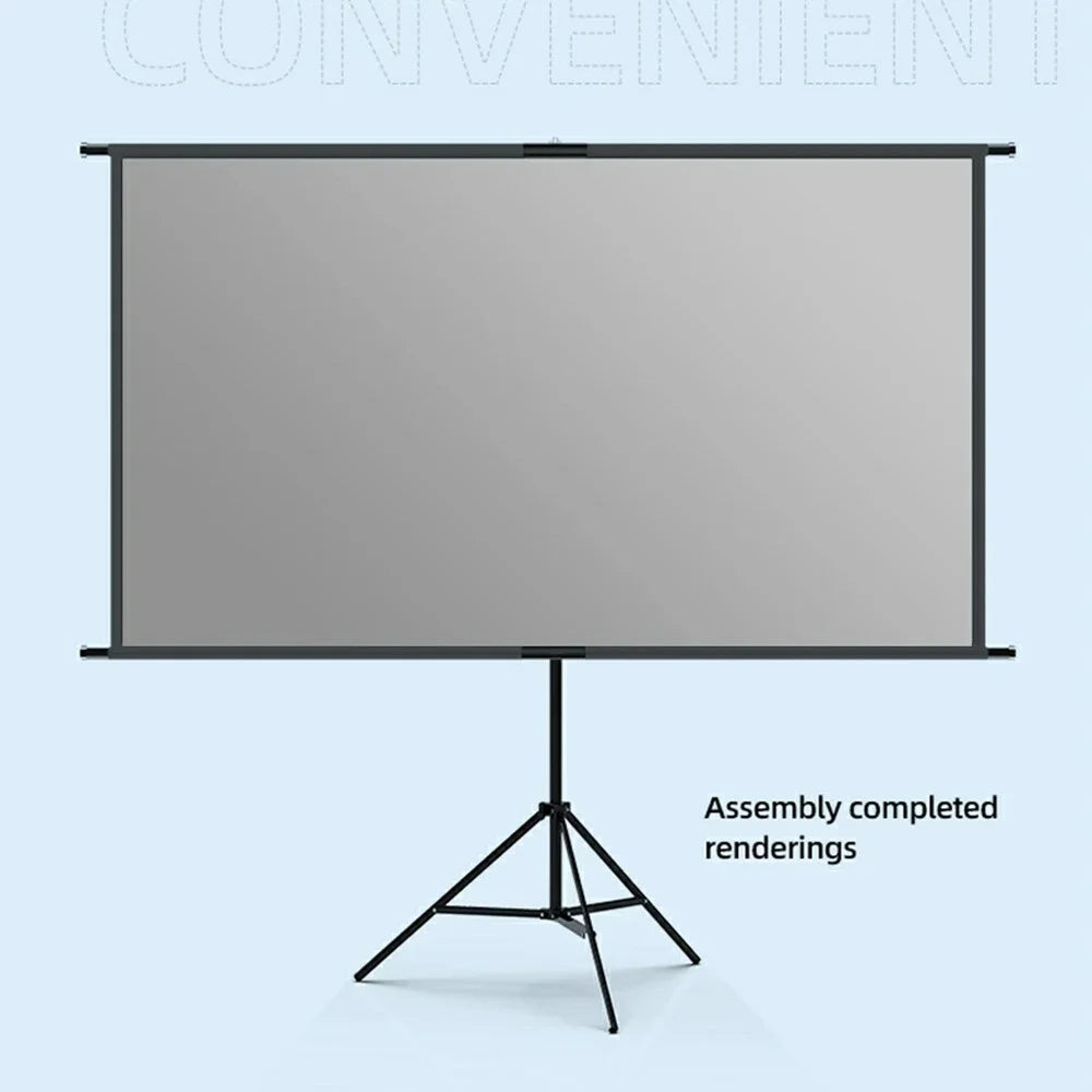120 Inch Grey Projector Screen 16:9 Anti-Light Curtain HD 4K Projection Screen with Tripod - 7