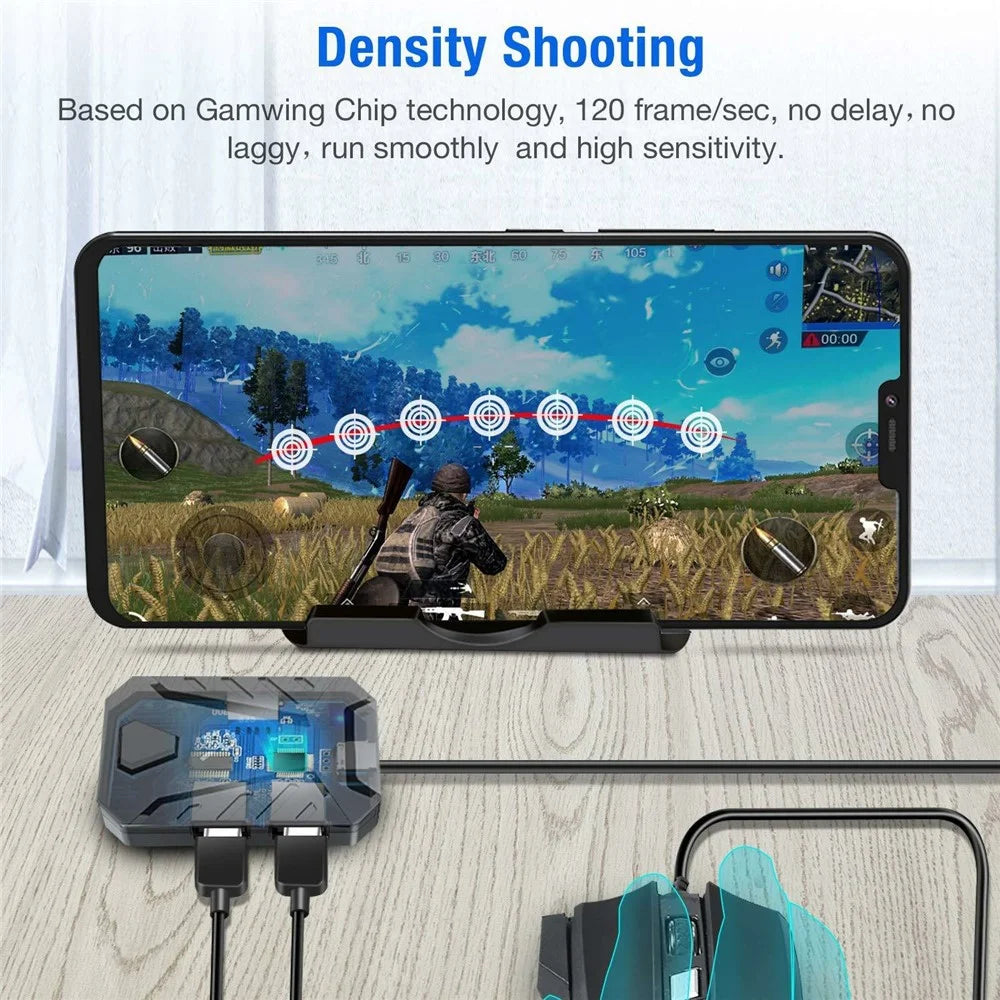 GAMWING Mix Lite Converter Programmable Combo Set with Keyboard, Mouse, Phone Holder for Android Phone Games - 4