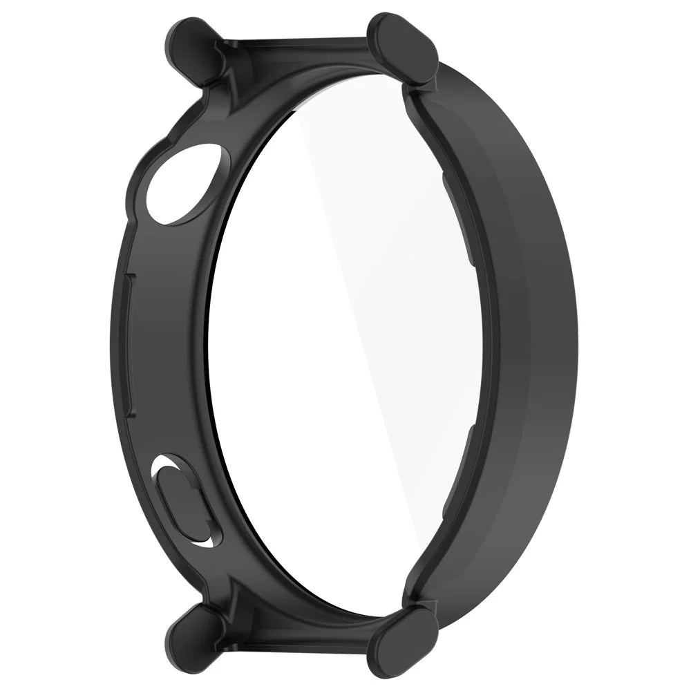 For Huawei Watch GT 5 41mm Matte PC Cover Watch Frame Case with Tempered Glass Screen Film - Black - 3