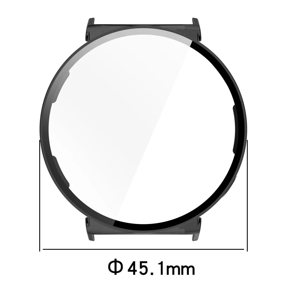 For Huawei Watch GT 5 41mm Matte PC Cover Watch Frame Case with Tempered Glass Screen Film - Black - 7