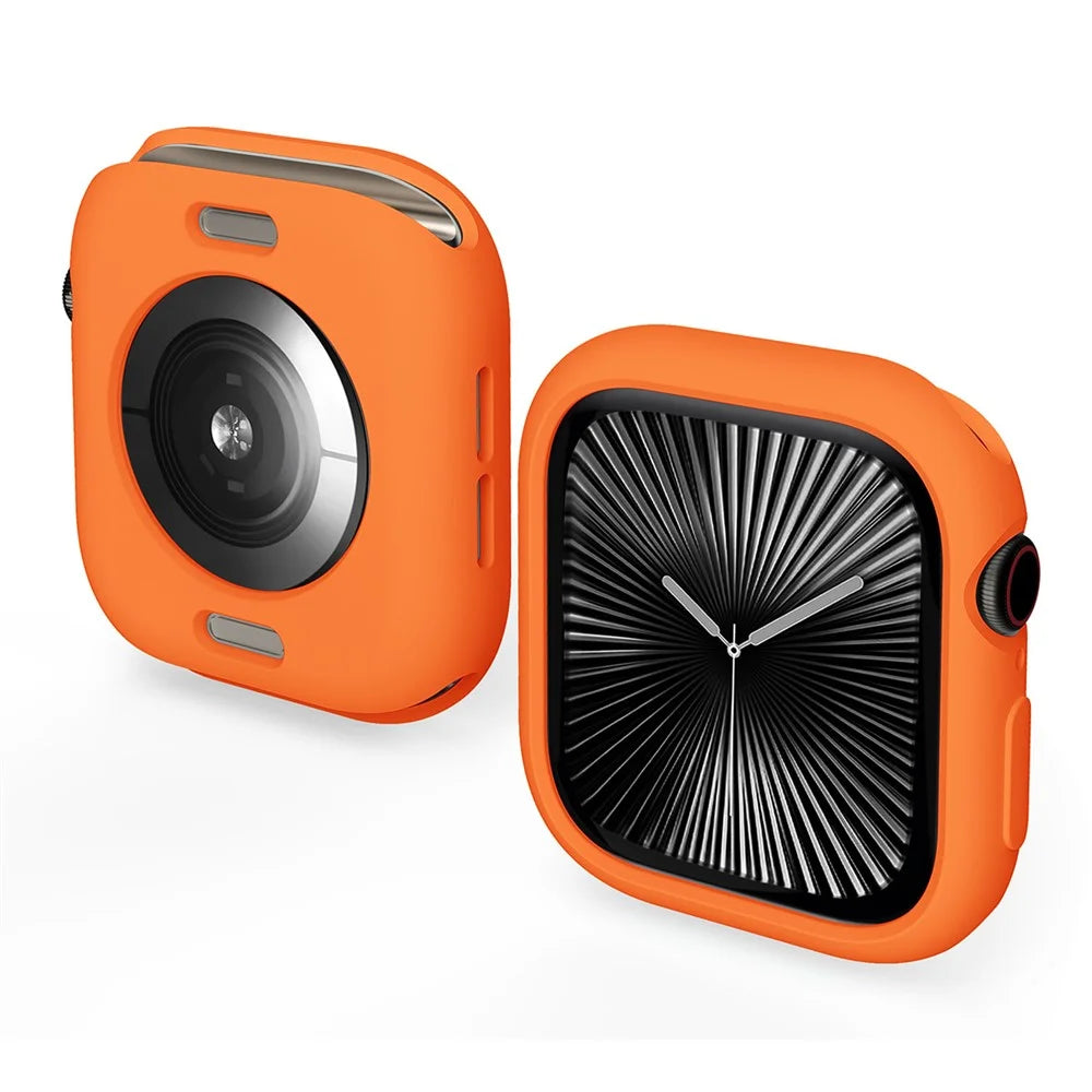ENKAY HAT PRINCE For Apple Watch Series 11 / 10 46mm 2 in 1 Candy Color TPU Watch Case with Full Coverage PMMA Soft Film - Orange - 2