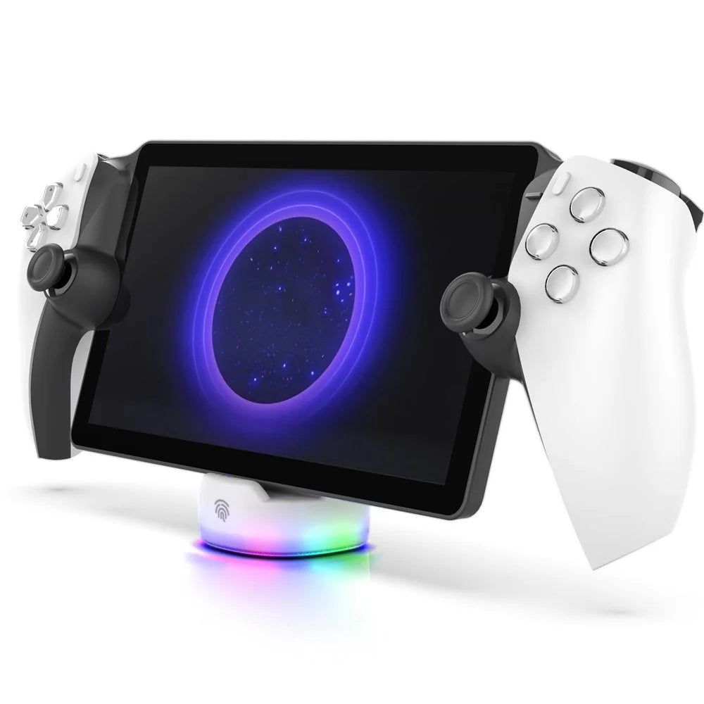 IPEGA PG-P5P25A For Sony PS5 Portal Charger Station RGB Lighting Magnetic Charging Dock - White - 3