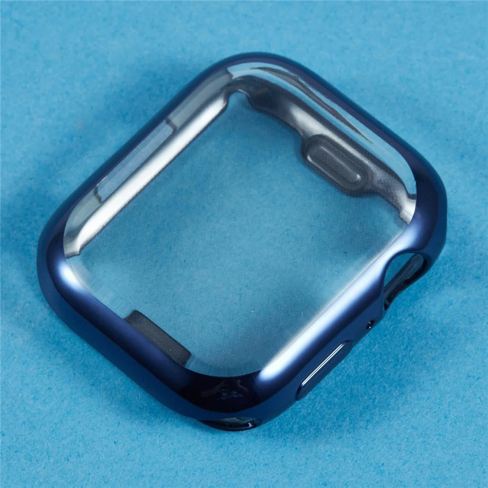 For Apple Watch SE3 / SE2 / SE1 / 6 / 5 / 4 44mm Watch Case Electroplating Full Coverage TPU Protective Cover - Midnight Blue - 3