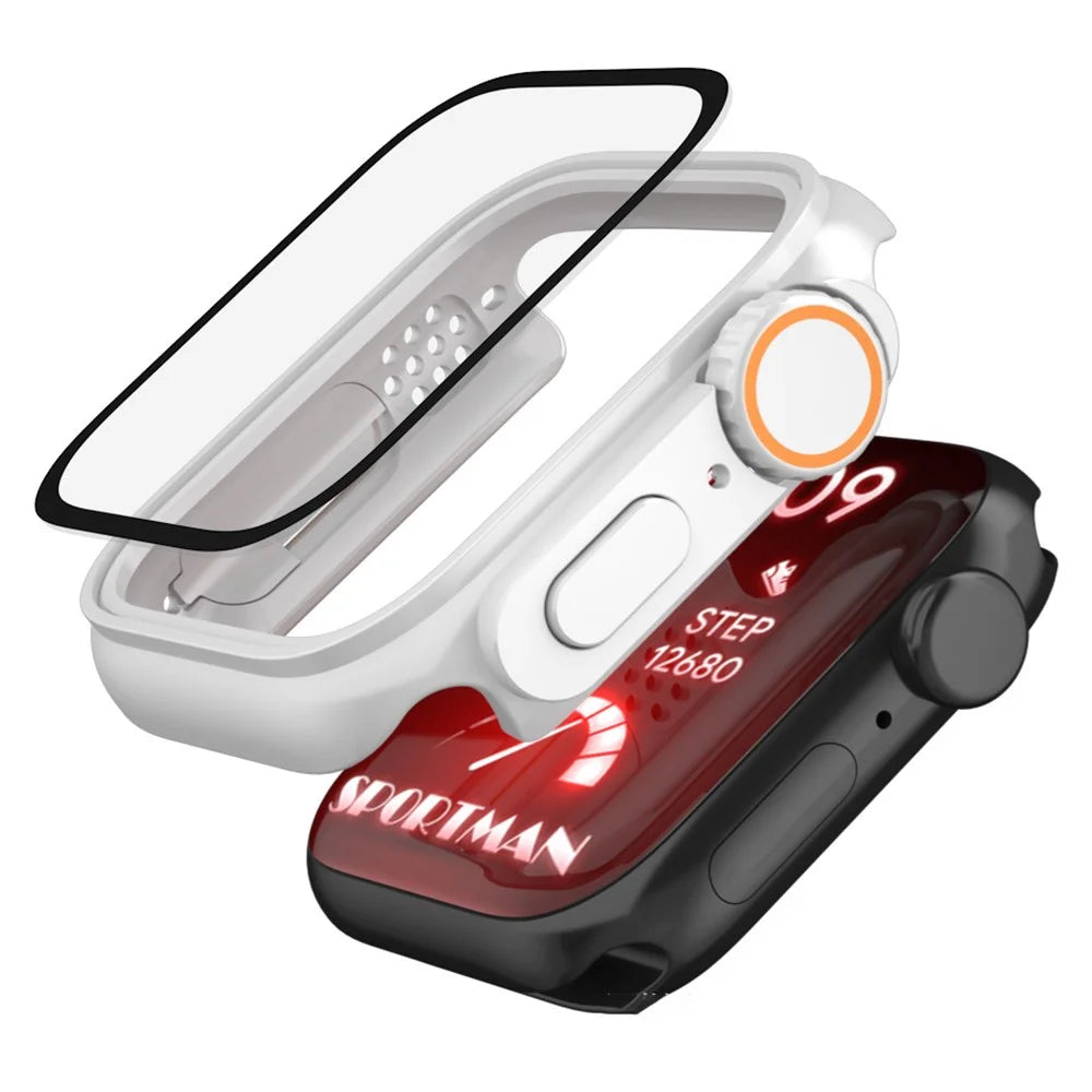 PC Watch Case For Apple Watch Series 11 / 10 42mm Protective Cover with Tempered Glass Film - Black - 2