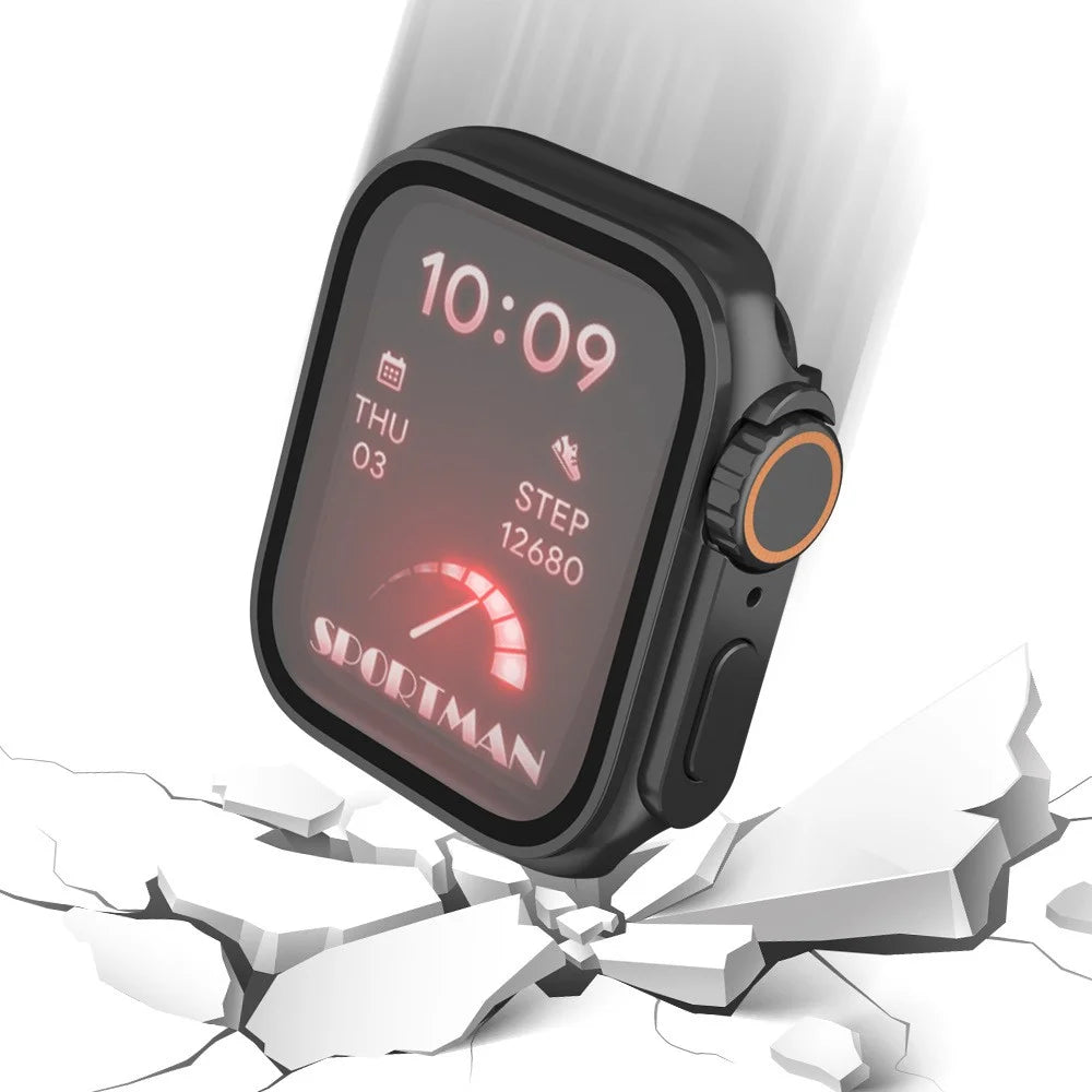 PC Watch Case for Apple Watch Series SE3 / SE2 / SE1 / 6 / 5 / 4 40mm Watch Cover with Tempered Glass Film - Rose Gold - 3