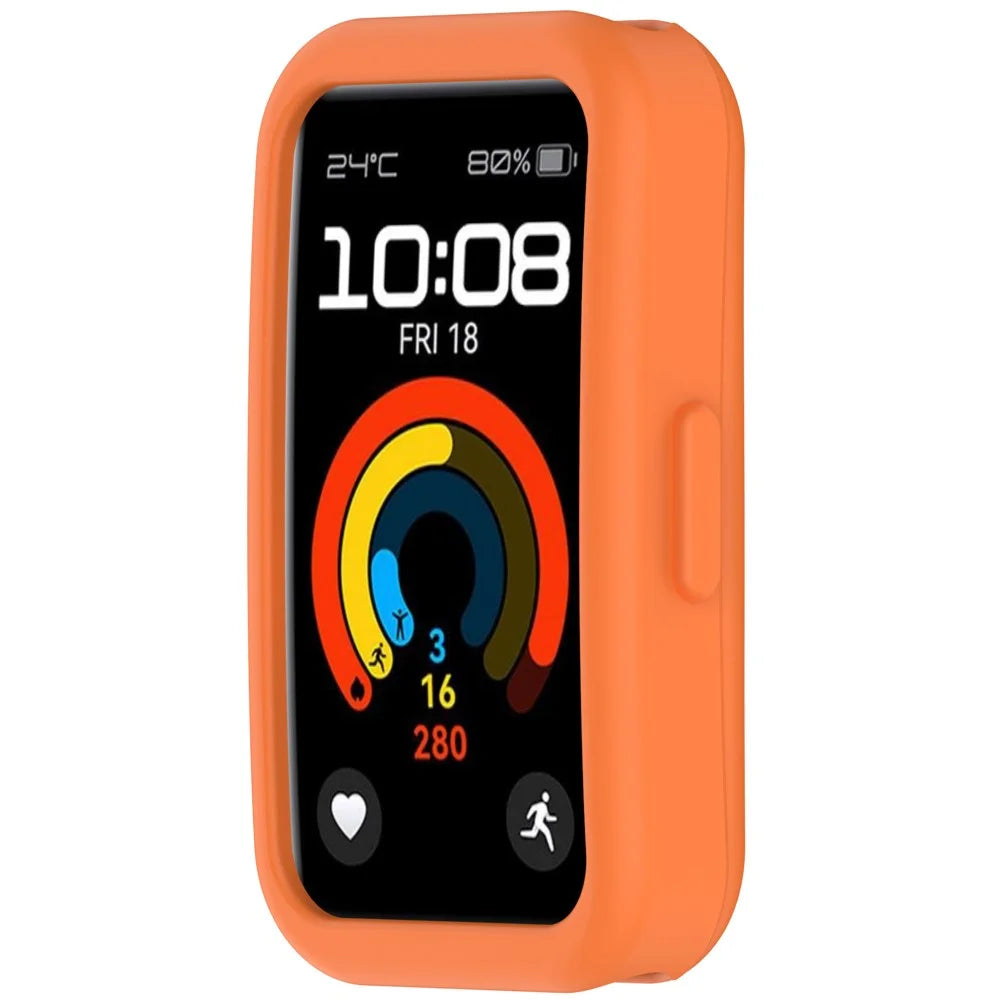 For Huawei Band 9 / Band 8 Watch Case Soft Silicone Hollow Watch Frame Cover - Orange - 3