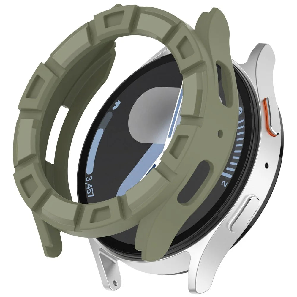 For Samsung Galaxy Watch7 40mm Watch Case Hollow Armor Soft TPU Watch Frame - Green - 1