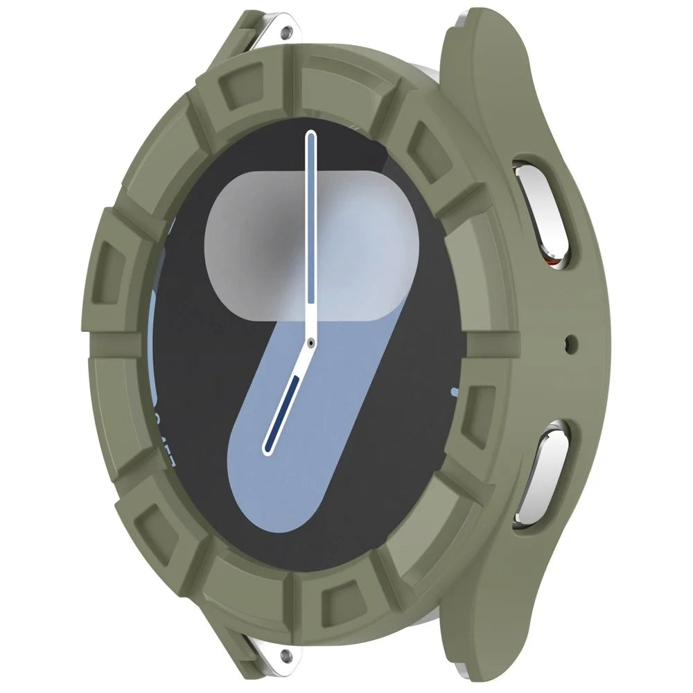 For Samsung Galaxy Watch7 40mm Watch Case Hollow Armor Soft TPU Watch Frame - Green - 2